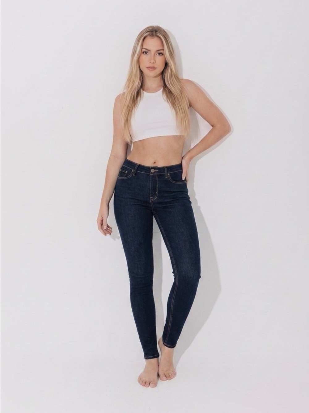 👖 LEVI’S Dark Indigo Skinny Jeans/Jeggings with Contrast Stitching